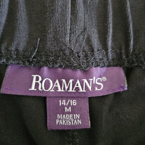 Roaman's Black Legging Lace Inserts Studs Cotton - size 14/16 - EUC (NWOT?) - Picture 6 of 10